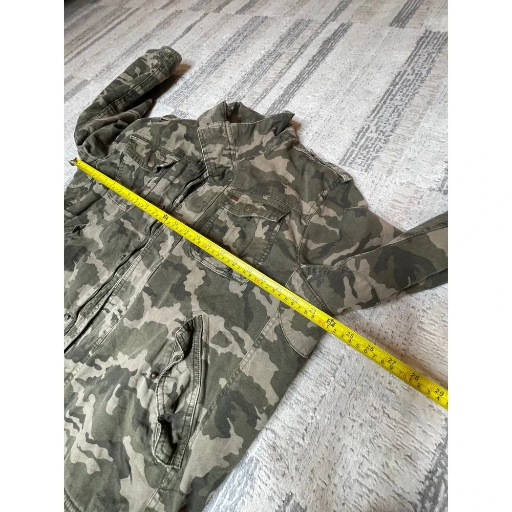 Levis Mens Camo Sherpa Lined Trucker Jacket BROKEN ZIPPER Workwear Military (L) - Picture 14 of 15